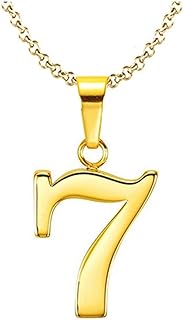 925 Sterling Silver 18k Gold Plated Number 0-9 Charms Pendant Necklace with Chain