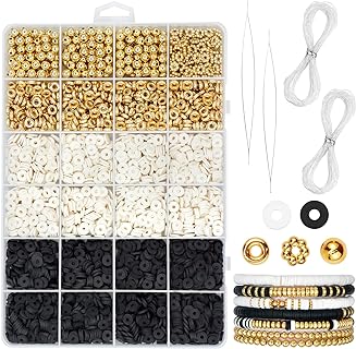 Jcmairui 3000+PCS Clay Bead Necklace Kit in Colorful Varieties for Kids, Teens, and Adults - Friendship, Holiday, and Jewelry Themed DIY Craft Set