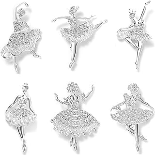 DD-life 6 Pcs Ballet Dancer Brooches,High-end Dancer Wings Clothing Pins,Angel Wings Brooches, Butterfly Fairy Brooches Fashion Jewelry for Any Special Occasions