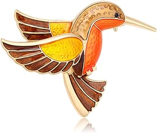 Hummingbird Brooch Pin Crystal Enamel Gold Emerald Bird Brooches Jewelry for Birds Lover
