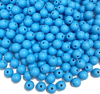300 Pcs Acrylic Round Pastel Beads Candy Color Plastic Spacer Beads for DIY Necklace Bracelet Earring Jewelry Making (Sky Blue)