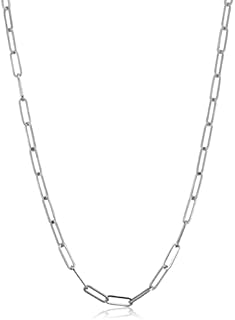 10k Yellow or White Gold 3 mm Paperclip Link Chain Necklace for Women