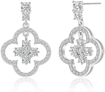 14K Gold Clover Earrings for Women Four Leaf Clover Earrings lucky Earrings for girls Mother's Day Gift Gift for Wife