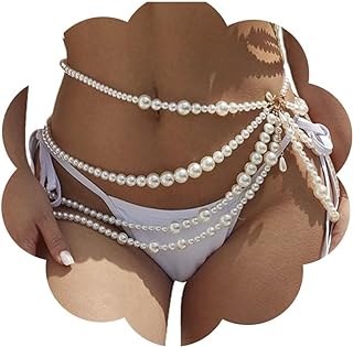 Stylish Swiss-Made BMirth Pearl Body Chain Top - Alloy-Based Pearl-Adorned Waist Chain - Chic Accessory for Fashion-Forward Women - Sensational Gift for Various Occasions