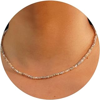 JSJOY Tiny Crystal Beaded Choker Necklaces for Women Colorful Beaded Necklace Dainty Choker Necklaces for Girl Simple Boho Jewelry Gifts for Teen Girls Handmade Beaded Necklaces Gifts