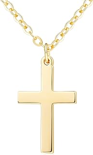 Cossa 14K Gold Cross Necklace for Women Gold 14K Gold Necklace Cross Dainty Small Cross Pendant Necklace for Faith and Love