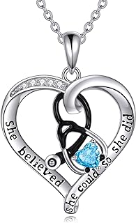 Cable Clasp Sterling Silver Emergency Pendant Necklace with Blue Heart Cubic Zirconia for Female Med Students/Doctors - Blue Heart Shaped Stethoscope Design Necklace