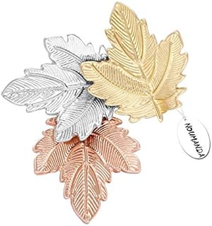 Women's Elegant Maple Leaf Brooch with Pin Clasp in Zinc Alloy - 3 Autumn Leaves Design