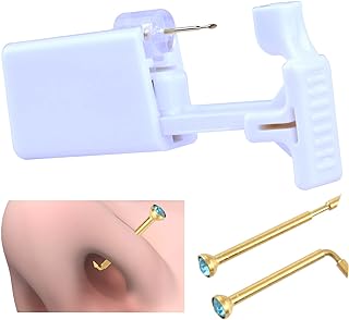 Firstomato Disposable Nose Piercing Gun Self Nose Piercing Kit Piercing Nose Rings Piercer Hypoallergenic Nose Stud