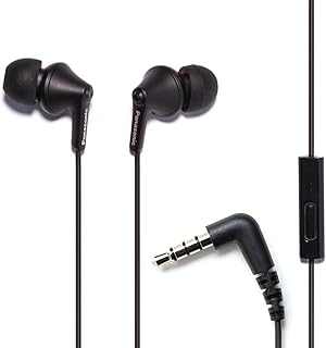 Panasonic ErgoFit In-Ear-Kopfhörer mit Mikrofon und Anrufcontroller – Ergonomische Passform, 3,5-mm-Klinkenstecker und Geräuschabschirmung, Perfekt für Musikliebhaber und Geschäftsleute