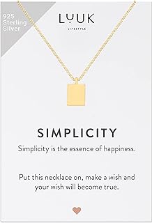 LUUK LIFESTYLE 925 sterling silver necklaces with lucky charm, SIMPLICITY gift card, pendant, women's jewelry, daily wear, durable and hypoallergenic metal, summer trend, silver, gold, rosé