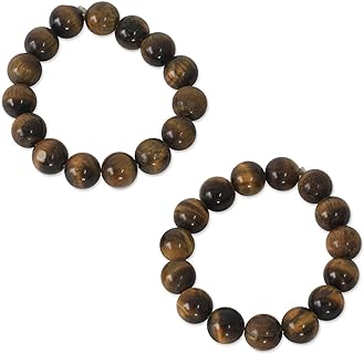 NOVICA Handmade Stretch Bracelets with Tiger's Eye Beads from Ghana, No Metal or Clasp Type for Sensitive Skin