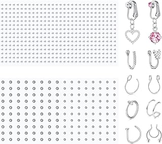 Longita Fake Piercings Fake Nose Ring Fake Nose Piercings Fake Septum non Piercing Fake Lip Ring Fake Nose Stud Stick on Face Gems Fake Eyebrow Piercing Fake Labret Stud Fake Belly Button Ring Clip on
