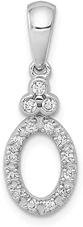 14k White Gold Vintage Diamond Pendant Necklace Jewelry for Women