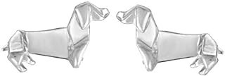 Sterling Silver Dachshund Dog Stud Earrings with Hypoallergenic Push Back by Boma Jewelry