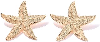 LPYO Starfish Stud Earrings for Women Girls Trendy Zinc Alloy Boheian Star shaped Earrings Funny Cute Piercing Statement Earrings Beach Ocean Summer Jewelry Gift