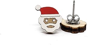 Holiday Lover It's Always Christmas or Halloween Stud Earrings, Handpainted Laser Cut Wood Earrings, Handmade in the USA by Unpossible Cuts