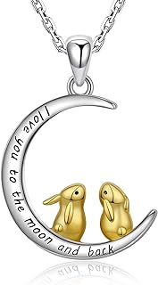 Charming Sterling Silver Bunny Pendant Necklace with Rolo Chain, Ideal Gift for Women, Teen Girls and Boys from Girls Animal Necklace Gifts Collection