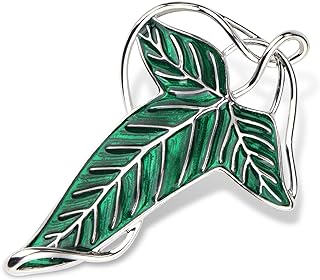 EKZ Elegance Elven Green Tree Leaf Enamel Pin,Cloak Clasp Brooches Elven Keepsake Pin for Luck and Mystery – Perfect for Christmas Festive Attire and Cosplay Jewelry