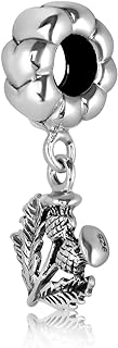 WithLoveSilver 925 Sterling Silver Hearts Ring Celtic Scottish Thistle Dangle Charm Bead Bracelets