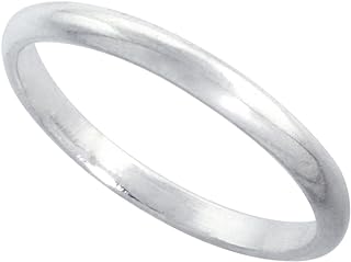 Sterling Silver 2mm Thin Dome Toe/Thumb Ring - Perfect Gift for Women and Girls - Uniquely Suited for Wedding, Special Occasions or Casual Wear - Size 2