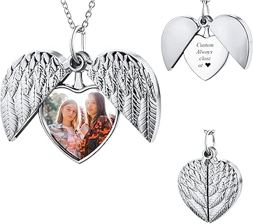 Collier INBLUE pour Femme avec Médaille Photo Personnalisée, Pendentif Cœur Tournesol en Acier Inoxydable de 3,5 cm, Hypoallergénique pour Porter Quotidiennement et Offrir à Maman