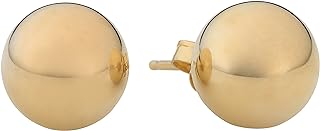 Push-Back 6mm 14k Yellow Gold Ball Stud Earrings for Women - Elegant Classic Design
