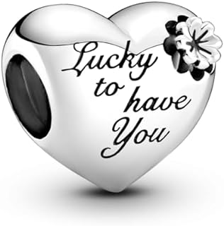 Pandora Lucky to have You, Mom Charm - Compatible Moments Bracelets - Jewelry for Women - Gift for Women - Made with Sterling Silver