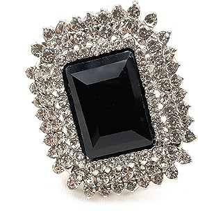 Dreamlandsales Victorian Vintage Style Embellishment Rectangle Shaped Purple Stone Brooch and Pin Art Deco Jewelry