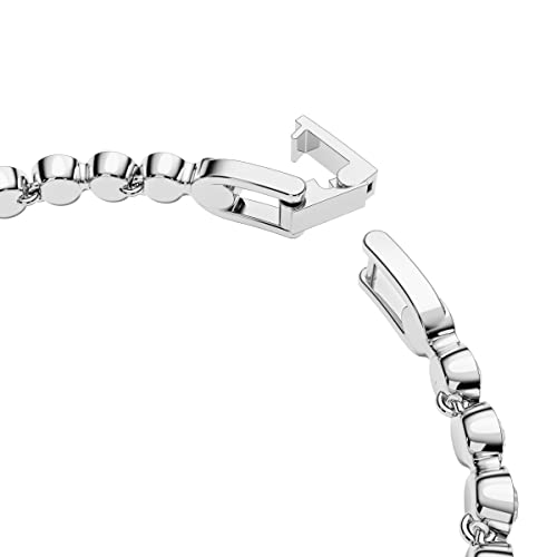 Tennis Bracelet and Earring Jewelry Collection, Rhodium Finish, Clear Crystals