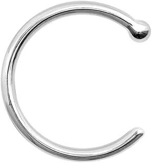 14k White Gold Body Candy Nose Hoops for Unisex, Classic Design, Comfortable 8mm Diameter Piercing Hoops