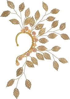 Non-Piercing Zinc Elf Fairy Wing Cuff Earrings with Push Back Finding, Handcrafted Leaf Design for Women