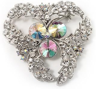 Vintage Class Aurora Borealis Crystal Brooch