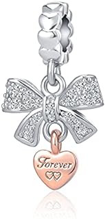 Bow Royal Crown Married Couple Wine Bottle Lock Key Arrow Heart Dangle Charm Bead for Pandora Bracelet …