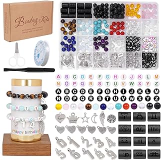 Raicegs Adult Birthstone Bead Bracelet Crafting Set with Natural Stone in Zodiac and Lava Designs