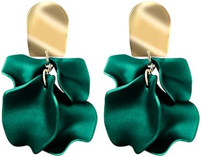 Acrylic Rose Petal Earrings Dangle Exaggerated Flower Earrings Drop Statement Floral Tassel Earrings Valentine's Day Gift