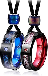 Silver Tungsten Steel Couple Necklace Pendants with Rope Chain for Weddings - King & Queen Design