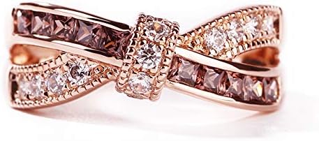 Jeulia Crossover Sterling Silver Women's Band Fashion Anniversary Promise Engagement Ring for Women With Gift Jewelry Box