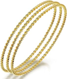 925 Sterling Silver 2MM Round Twisted Cable wire Bangle Bracelet - Delicate Dainty Twist Cable Bangle - for Women Girls