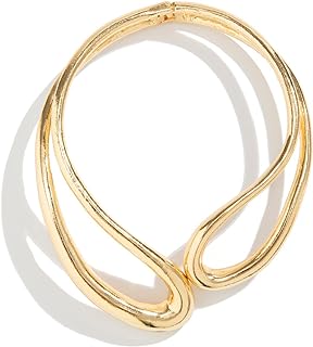 Gold Alloy Chunky Choker Necklace With Cable Chain - Irregular Geometric Twisted Design for Stylish Women And Girls - Perfect Jewelry Gift