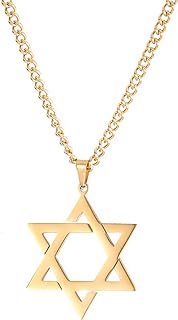 Star of David Necklace for Women Hexagon Pendant Necklace Silver Jewish Star Necklace Magen David Necklace Religious Jewelry Gift Birthday Christmas Gift for Women Men