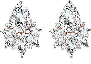 FENBORY Vintage Rhinestone Earrings Fancy Crystal Cluster Drop Earrings Art Deco Earrings for Women Girls