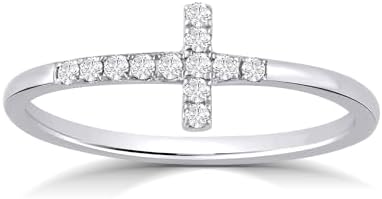 10k Yellow Gold Clasp, La Joya Diamond Wedding Ring, Round Lab-Grown Diamond, Ideal for Women, Beautiful Cross Design, Size 4.5