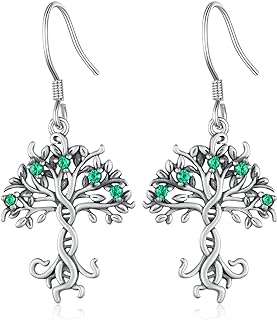 Tree of Life Earrings 925 Sterling Silver Tree of Life Infinity DNA Earrings Double Helix Dangle Drop Earrings Jewelry Gifts for Women