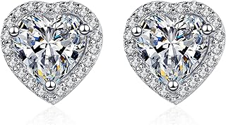 14K Gold Diamond Stud Earrings with 0.5/1/2 Carat Heart Shaped Diamond for Women, Excellent Cut, VVS1 - Refined Jewelry Collection
