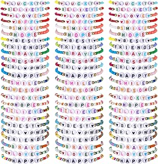 Versatile 96-Pcs Set of Colorful Acrylic Beaded Friendship Bracelets for Kids & Women with Adjustable Stretch Design, Ideal Party Favor & Gift, Made in China