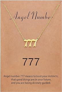 Gold-Plated Stainless Steel Angel Number 777 Pendant Necklace, Cable Chain Design, Ideal Numerology Jewelry Gift for Women