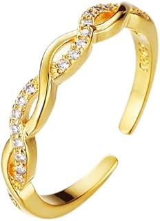 Adjustable Moissanite Wedding Band + Jade Engagement Ring S925 Sterling Silver for Women - Classic Eternity Design