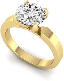 IGI Certified Women's 3 Carat Lab Grown Diamond Engagement Ring with Four-Prong 14K Rose Gold Setting, Size 4