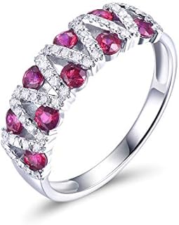 14K White Gold Emerald Sapphire Ruby Engagement Ring, Luxury Jewelry for Ladies with Graceful Design
